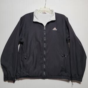 VINTAGE Adidas Jacket Womens Size SMALL Black White Pink Reversible Jacket Retro